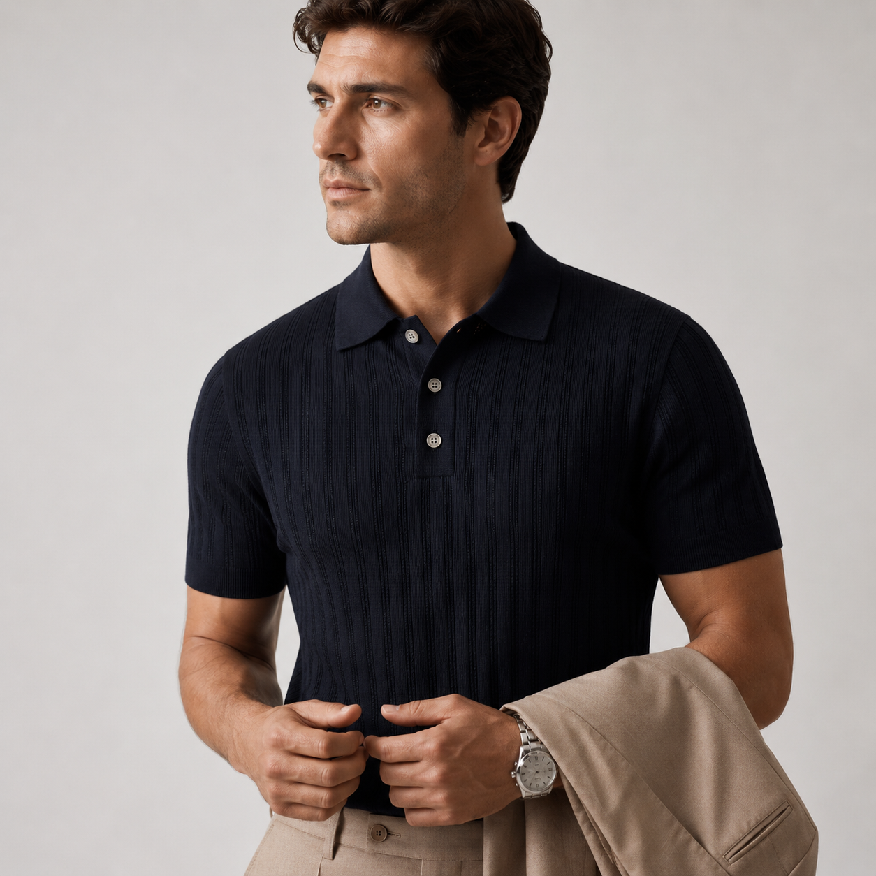 Men’s Knitted Polo Shirt – Old Money Style | Legacy