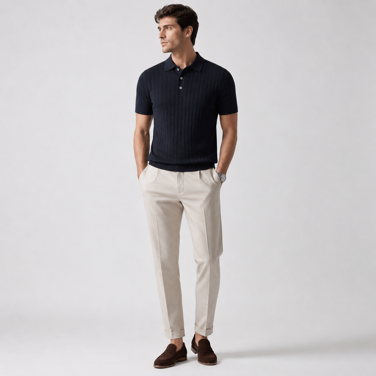 Men’s Knitted Polo Shirt – Old Money Style | Legacy