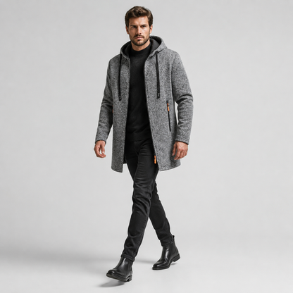 Men’s Hooded Longline Jacket – Fleece Winter Coat | Legacy