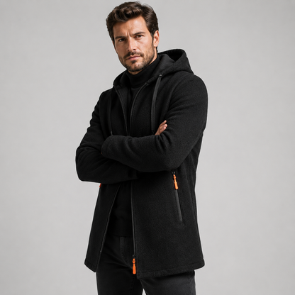 Men’s Hooded Longline Jacket – Fleece Winter Coat | Legacy